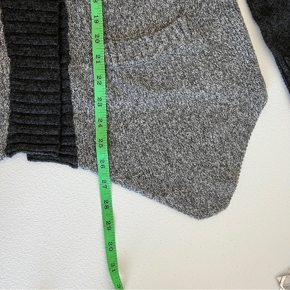 Anna Rose Open Cardigan Women's Size Medium Drape Front Heathered Gray & Black - Picture 6 of 9